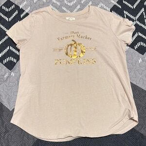Women's Beige Pumpkin Graphic Tee